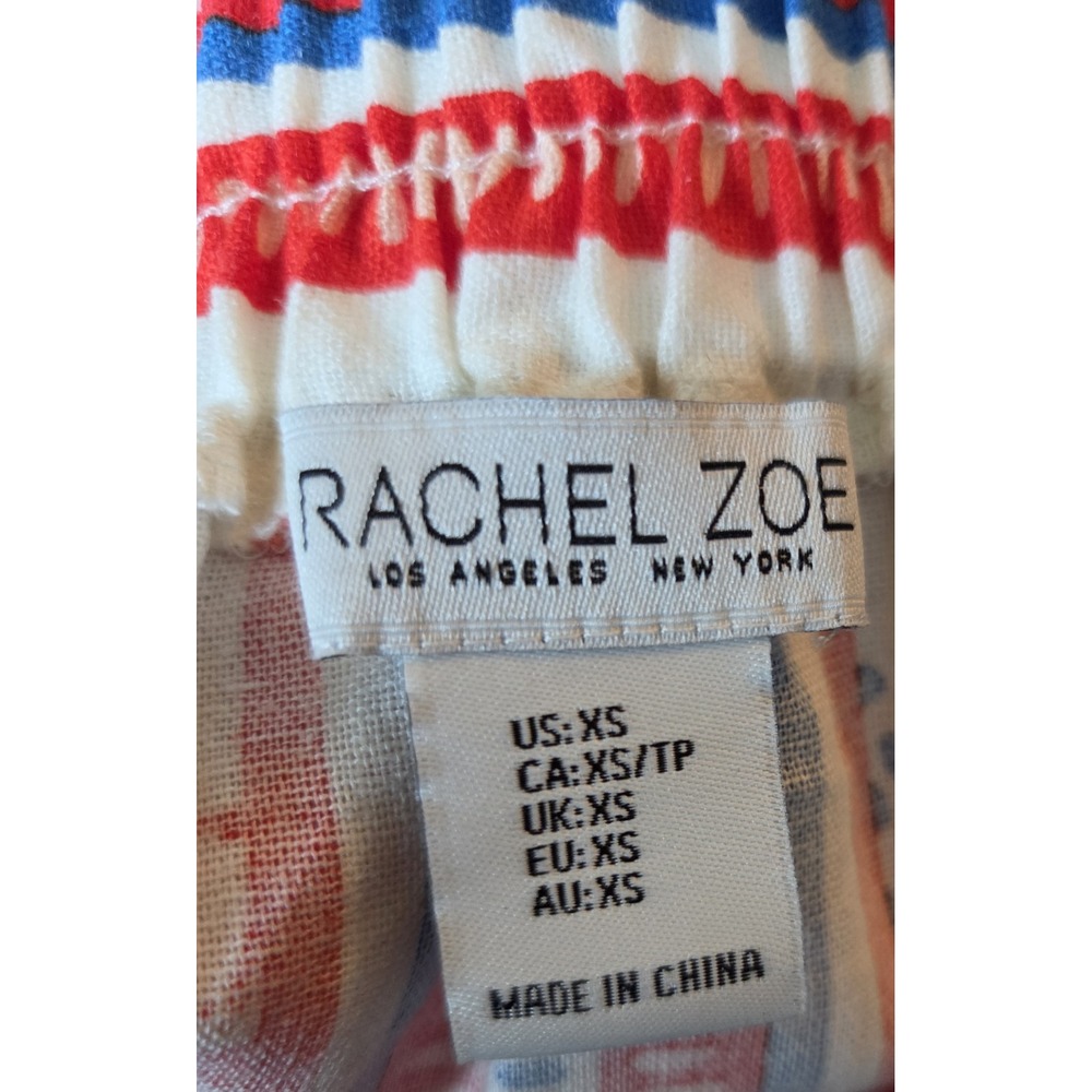 Rachel Zoe Lobster Skirt XS Long FUN Red/Cream/Cobalt/Pink Banded & Striped - Picture 8 of 9